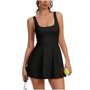 NWT❗Cecinlyn Womens Tennis Dress Built in Shorts Athletic Dress with Pockets XS